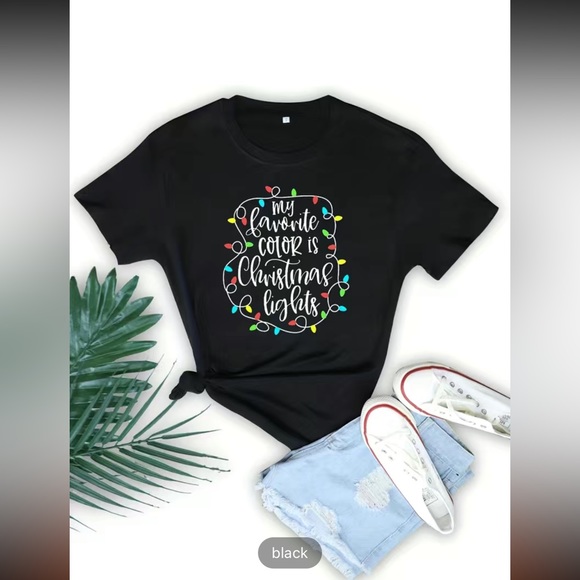 Tops My Favorite Color Is Christmas Lights Tee Poshmark